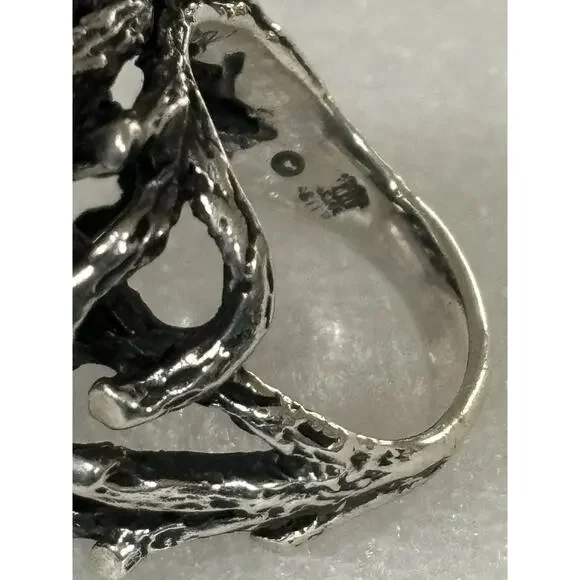 Vintage James Avery Brutalist Sterling Silver Organic Branch Thorn Ring Sz 8 11g - Picture 4 of 4
